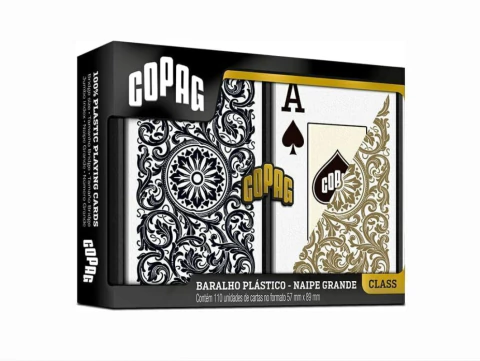Baralho Class Elite Preto e Dourado Estojo Duplo Naipe Grande Copag 91678 Modelo 3