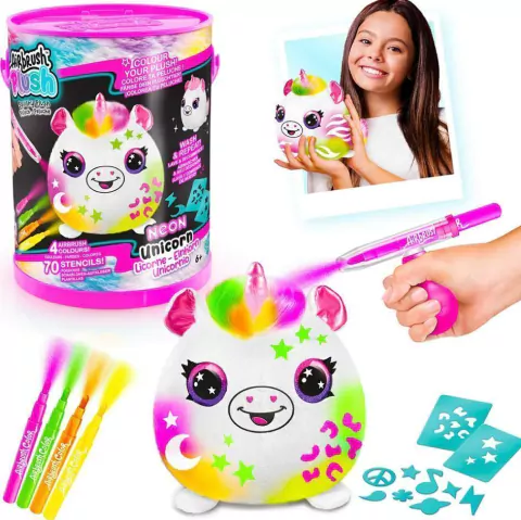 Airbrush Plush Pelúcia Unicórnio Na Lata Neon Fun F0167-0