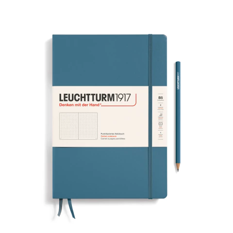 Caderno Leuchtturm1917, Composition (B5) - 219 Páginas, Capa dura, Pontilhado, Azul Pedra 366181