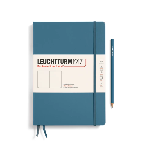 Caderno Leuchtturm1917, Composition (B5) - 219 Páginas, Capa dura, Sem Pauta, Azul Pedra 366180