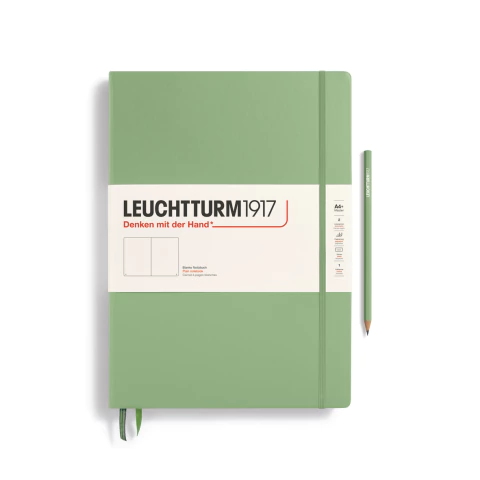 Caderno Leuchtturm1917, Master Classic (A4+) - 235 Páginas, Capa dura, Sem Pauta, Sálvia 370259