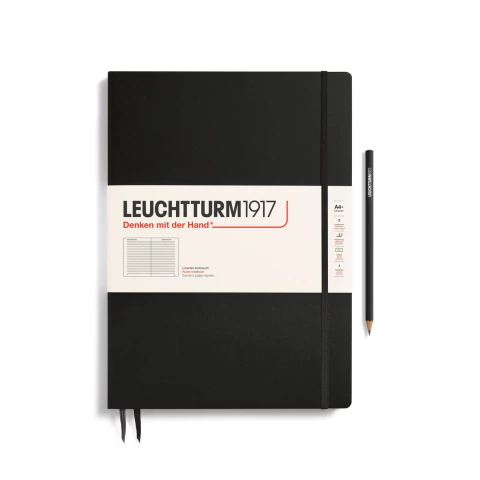 Caderno Leuchtturm1917, Master Slim (A4+) - 123 Páginas, Capa dura, Pautado, Preto 334917