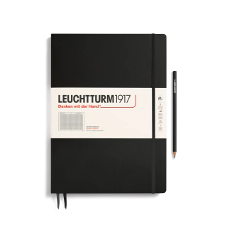 Caderno Leuchtturm1917, Master Slim (A4+) - 123 Páginas, Capa dura, Quadriculado, Preto 310174 - comprar online