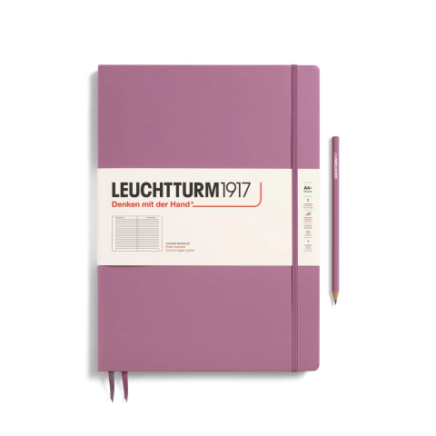 Caderno Leuchtturm1917, Master Slim (A4+) - 123 Páginas, Capa dura, Pautado, Rosa Antigo 372339