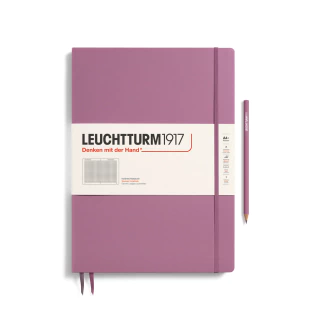 Caderno Leuchtturm1917, Master Slim (A4+) - 123 Páginas, Capa dura, Quadriculado, Rosa Antigo 372340 - comprar online