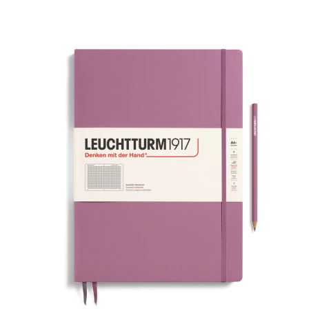 Caderno Leuchtturm1917, Master Slim (A4+) - 123 Páginas, Capa dura, Quadriculado, Rosa Antigo 372340