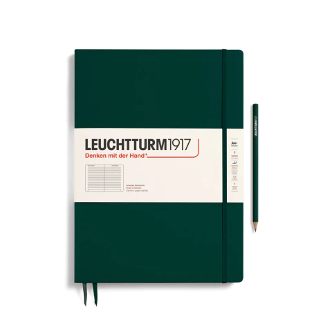 Caderno Leuchtturm1917, Master Slim (A4+) - 123 Páginas, Capa dura, Pautado, Verde Floresta 370273