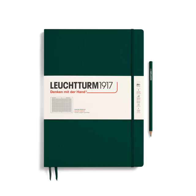 Caderno Leuchtturm1917, Master Slim (A4+) - 123 Páginas, Capa dura, Quadriculado, Verde Floresta 370274 - comprar online Caderno Leuchtturm1917, Master Slim (A4+) - 123 Páginas, Capa dura, Quadriculado, Verde Floresta 370274 - comprar online