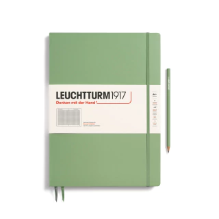 Caderno Leuchtturm1917, Master Slim (A4+) - 123 Páginas, Capa dura, Quadriculado, Sálvia 363919 - comprar online
