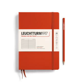 Caderno Leuchtturm1917, Medium (A5) - 251 Páginas, Capa dura, Pautado, Vermelho Raposa 367252 - comprar online