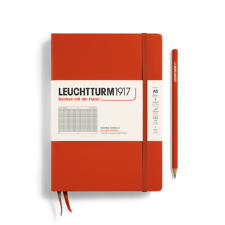 Caderno Leuchtturm1917, Medium (A5) - 251 Páginas, Capa dura, Quadriculado, Vermelho Raposa 367253 - comprar online
