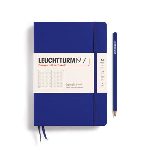 Caderno Leuchtturm1917, Medium (A5) - 251 Páginas, Capa Dura, Pontilhado, Azul Tinta 369792