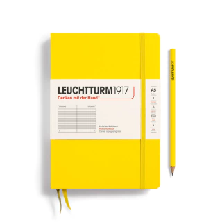 Caderno Leuchtturm1917, Medium (A5) - 251 Páginas, Capa dura, Pautado, Amarelo Limão 344798 - comprar online