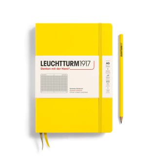 Caderno Leuchtturm1917, Medium (A5) - 251 Páginas, Capa dura, Quadriculado, Amarelo Limão 344799 - comprar online