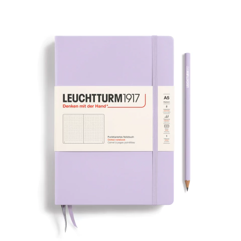 Caderno Leuchtturm1917, Medium (A5) - 251 Páginas, Capa dura, Pontilhado, Lilás 365481
