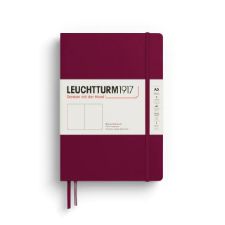 Caderno Leuchtturm1917, Medium (A5) - 251 Páginas, Capa dura, Sem Pauta, Vermelho Porto 359697 - comprar online