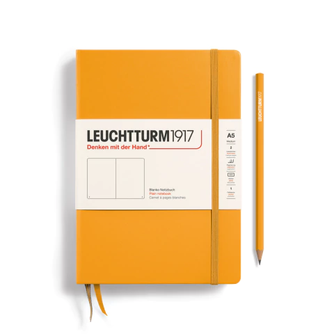 Caderno Leuchtturm1917, Medium (A5) - 251 Páginas, Capa dura, Sem Pauta, Sol Nascente 363386