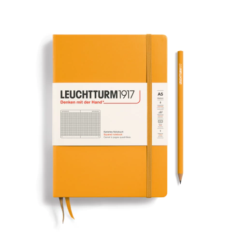 Caderno Leuchtturm1917, Medium (A5) - 251 Páginas, Capa dura, Quadriculado, Sol Nascente 363389