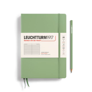 Caderno Leuchtturm1917, Medium (A5) - 251 Páginas, Capa Dura, Pautado, Sálvia 361582 - comprar online