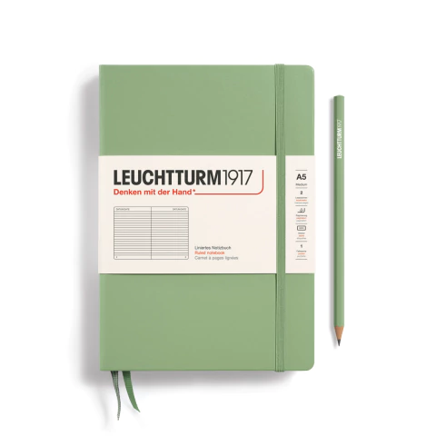 Caderno Leuchtturm1917, Medium (A5) - 251 Páginas, Capa Dura, Pautado, Sálvia 361582
