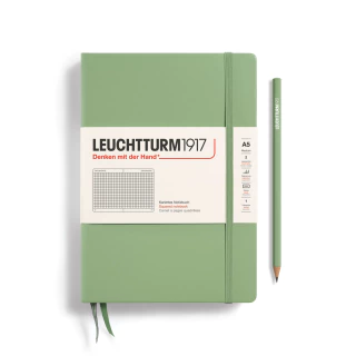 Caderno Leuchtturm1917, Medium (A5) - 251 Páginas, Capa Dura, Quadriculado, Sálvia 361583 - comprar online