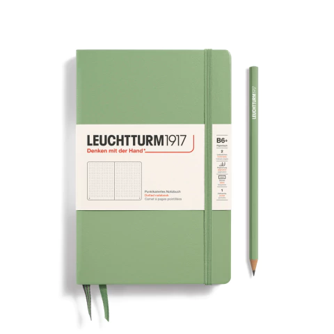 Caderno Leuchtturm1917, Paperback (B6+) - 219 Páginas, Capa Dura, Pontilhado, Sálvia 368503