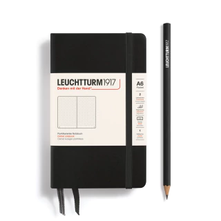 Caderno Leuchtturm1917, Pocket (A6) - 187 Páginas, Capa Dura, Pontilhado, Preto 333915 - comprar online