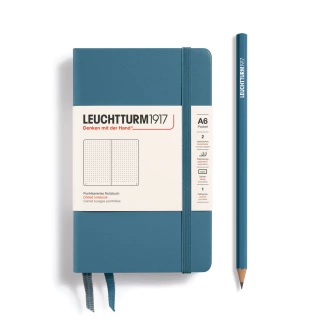 Caderno Leuchtturm1917, Pocket (A6) - 187 Páginas, Capa Dura, Pontilhado, Azul Pedra 365630 - comprar online