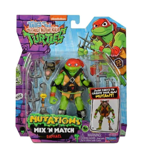 Boneco Raphael de 10cm Mix 'N Match As Tartarugas Ninja 4682