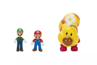 Conjunto com 3 Bonecos Wiggler, Mario e Luigi Super Mario Sunny 4213