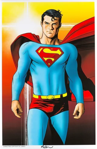 Print Superman - autografado por Mike McKone - 43,5cm x 28 cm