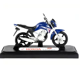 Miniatura Moto Honda CG Titan 150 2014 1/18 Azul California Cycle 71802