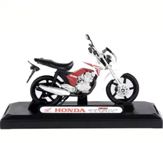 Miniatura Moto Honda CG Titan 150 2014 1/18 Branca California Cycle 71802