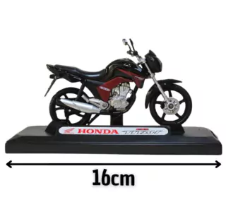 Miniatura Moto Honda CG Titan 150 2014 1/18 Preta California Cycle 71802