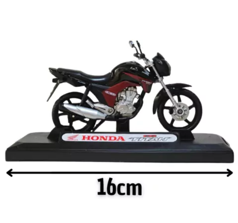 Miniatura Moto Honda CG Titan 150 2014 1/18 Preta California Cycle 71802