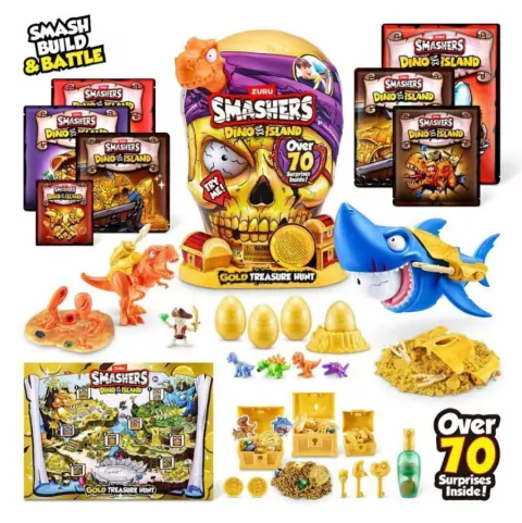 Smashers Dino Island Gold Treasure Hunt Crânio Dourado Fun F0171-2