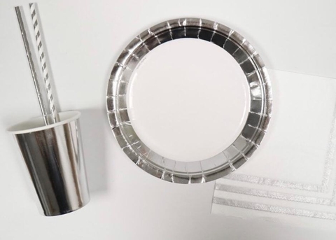 Platos Borde plateado - comprar online