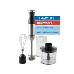 Minipimer Smartlife Sl-sm5010fpn 800w Pie De Acero Inox con picador - comprar online