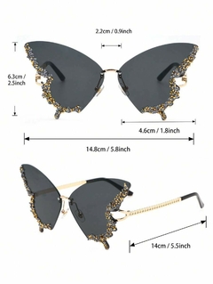 Imagen de Anteojos de Sol Mariposa Grande con Strass
