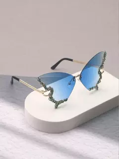 Anteojos de Sol Mariposa Grande con Strass - comprar online