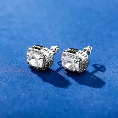 Aros Plata 925 Redondo A Rosca Símil Zircón Diamante N36 - KITCH TECH