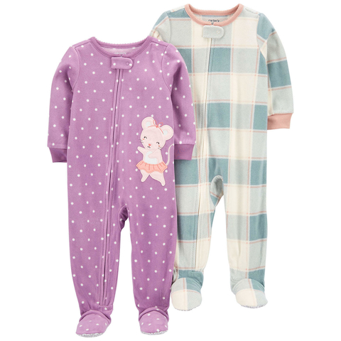 Kit 2 Macacões Fleece Carter's Ratinha