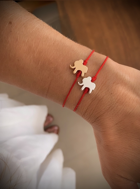 Pulseira Macramê Fio de Algodão c/ Pingente Ganesha - Banhada à Ouro / Banhada à Prata ≋⎈