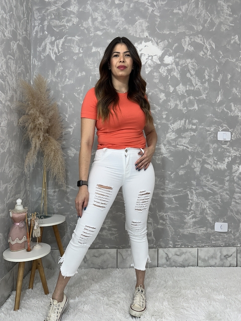 Calça Jeans Branca Glamour