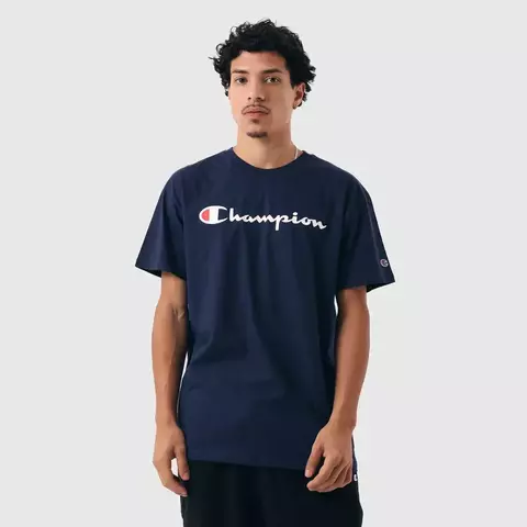 CAMISETA CHAMPION MC LOGO SCRIPT INK ATHLETIC NAVY