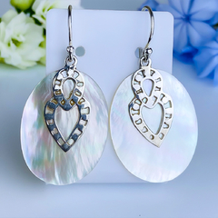 Brincos de prata 925 e madrepérola (B2318) - comprar online