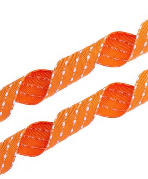 Fita sinimbu pesponto pompom laranja