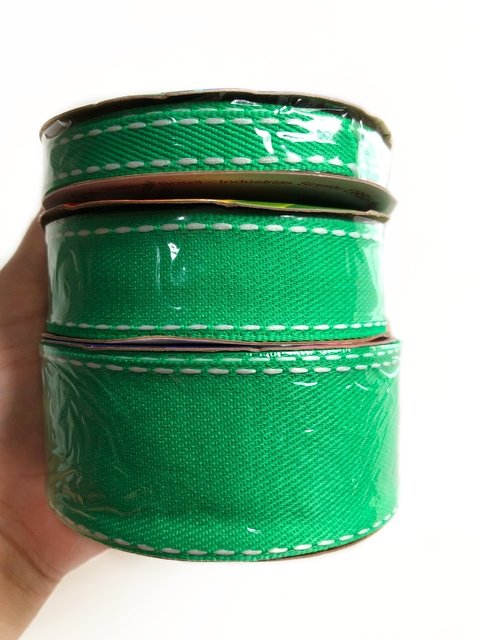 Fita Pespontada sinimbu verde - 10 metros