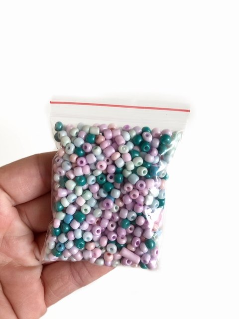 Miçanga de vidro (6/0) colorida - 50 gramas