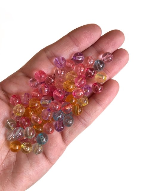 Conta colorida translúcida 8mm - 25 gramas